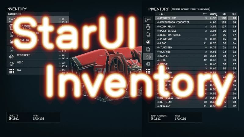 StarUI Inventory (Интерфейс инвентаря)