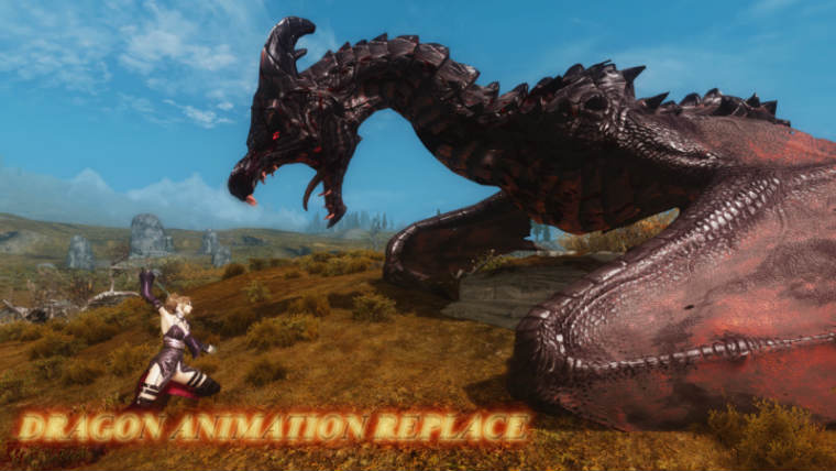 Анимации драконов Скайрима / Dragon Animation Replace