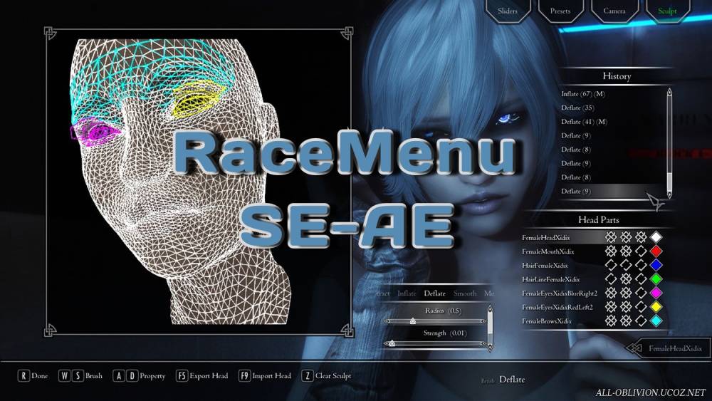 RaceMenu SE-AE / Расширенное меню настройки персонажа (SE-AE)