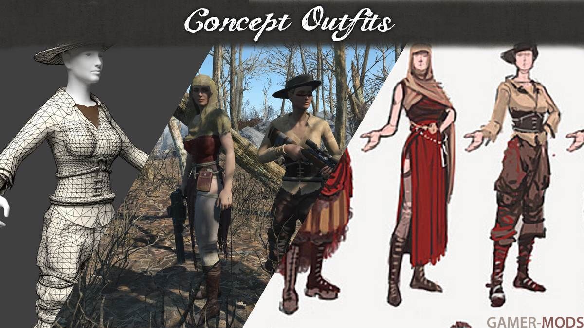 Одежда с Концепт-арта Fallout | Outfits from Bethesda Concept