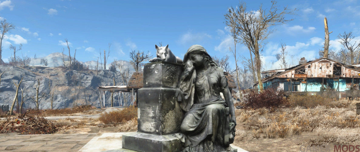 Мемориальная статуя Ривер - В память об актрисе-прообразе Псины / River Memorial Statue - In Memoriam of Dogmeats actress