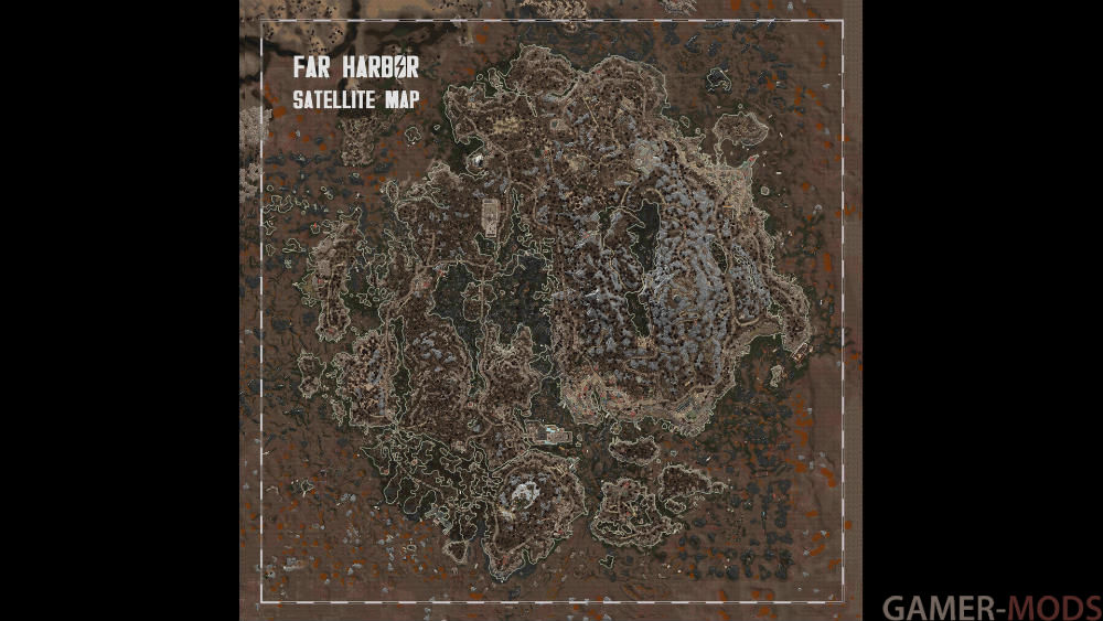 Спутниковая карта Фар-Харбора / Far Harbor Satellite Map