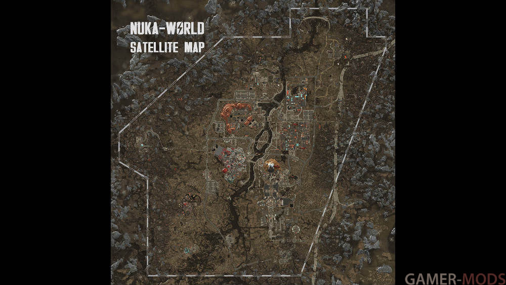 Спутниковая карта Ядер-Мира / Nuka-World Satellite Map