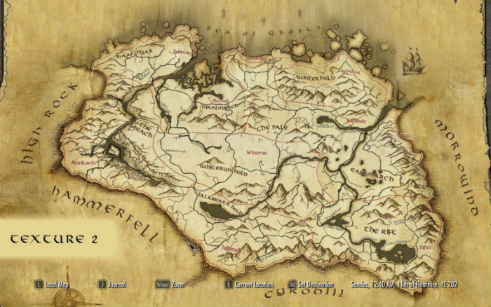 Бумажная карта мира для Skyrim SE-АЕ | Paper World Map for SSE